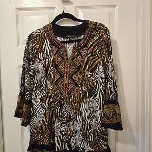 Chic Women's Tribal Print Blouse